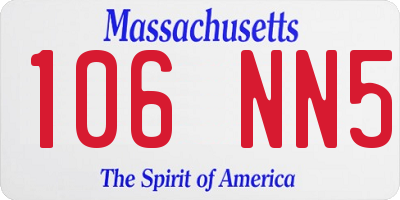 MA license plate 106NN5