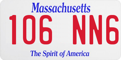 MA license plate 106NN6