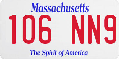 MA license plate 106NN9