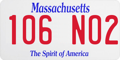 MA license plate 106NO2