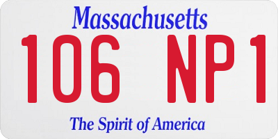 MA license plate 106NP1