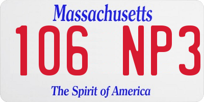 MA license plate 106NP3