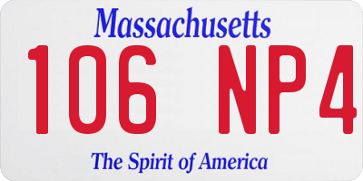 MA license plate 106NP4