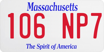 MA license plate 106NP7