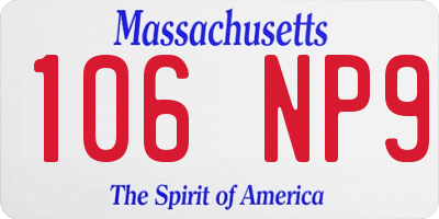 MA license plate 106NP9