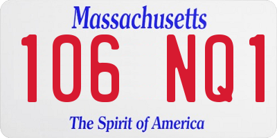 MA license plate 106NQ1