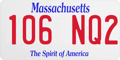 MA license plate 106NQ2