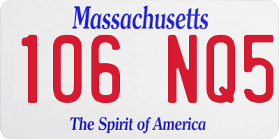 MA license plate 106NQ5