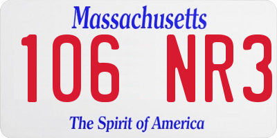 MA license plate 106NR3