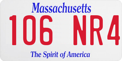 MA license plate 106NR4