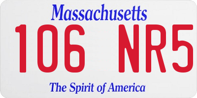 MA license plate 106NR5