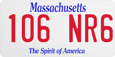 MA license plate 106NR6