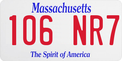 MA license plate 106NR7