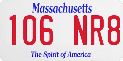 MA license plate 106NR8