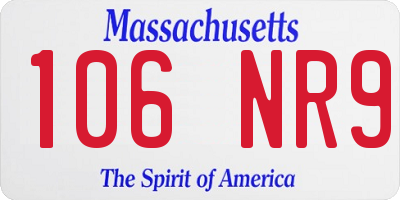 MA license plate 106NR9