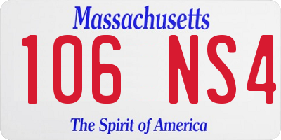 MA license plate 106NS4
