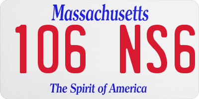 MA license plate 106NS6