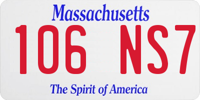 MA license plate 106NS7