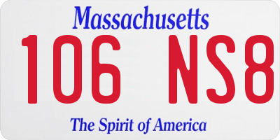 MA license plate 106NS8