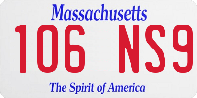 MA license plate 106NS9