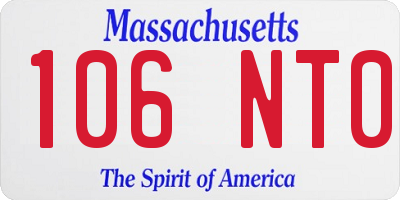 MA license plate 106NT0