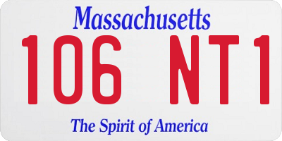 MA license plate 106NT1