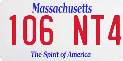 MA license plate 106NT4