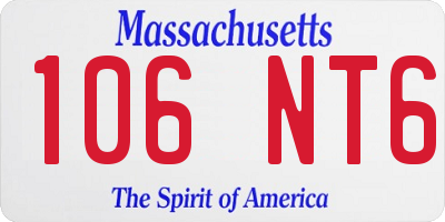 MA license plate 106NT6