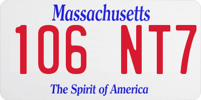 MA license plate 106NT7