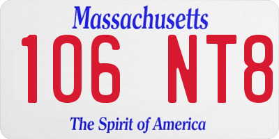 MA license plate 106NT8