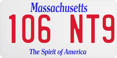MA license plate 106NT9
