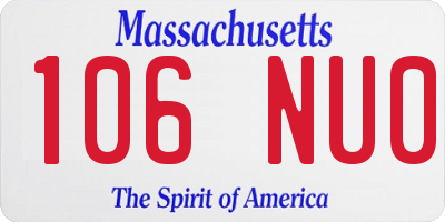 MA license plate 106NU0