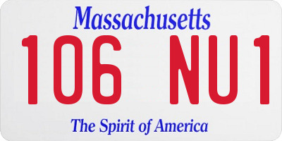 MA license plate 106NU1