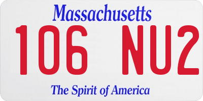 MA license plate 106NU2