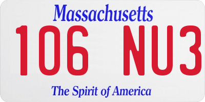 MA license plate 106NU3