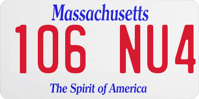MA license plate 106NU4