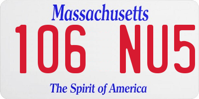 MA license plate 106NU5