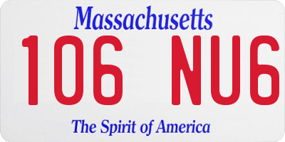 MA license plate 106NU6