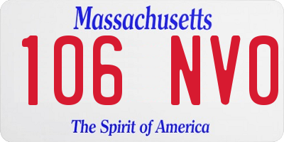 MA license plate 106NV0