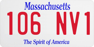 MA license plate 106NV1