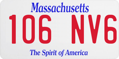 MA license plate 106NV6