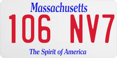 MA license plate 106NV7