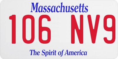 MA license plate 106NV9