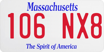 MA license plate 106NX8