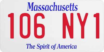 MA license plate 106NY1