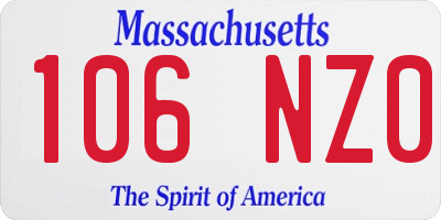 MA license plate 106NZ0