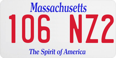 MA license plate 106NZ2