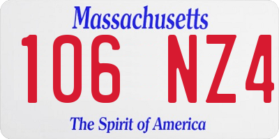 MA license plate 106NZ4