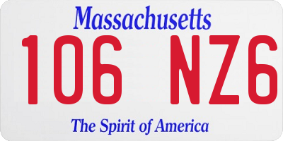 MA license plate 106NZ6
