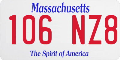 MA license plate 106NZ8